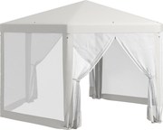Outsunny Pawilon Ogrodowy, 6-Kątny, Moskitiery, Stelaż Metalowy, 3,94x3,412x2,5m, Kremowy