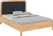 Łóżko bukowe Visby MODENA, 140X200, naturalny/czarny