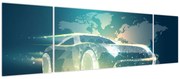 Obraz samochodu wykonany z geometrycznych kształtów (170x50 cm)
