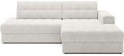 Kremowy rozkładany narożnik z materiału bouclé (prawostronny/z szezlongiem) Blezalt – ELTAP