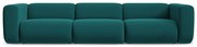Turkusowa aksamitna sofa 319 cm Ekahi – Makamii