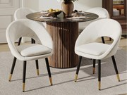 Zestaw 4 krzeseł - Z ergonomicznym oparciem - Styl nowoczesny - Tkanina welurowa - Beżowy