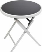 Stolik bistro ogrodowy, składany, Ø 45 cm czarny ciemny