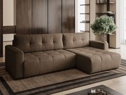 Narożnik w kształcie L VIENNA, tkanina Lambi, Brązowy, Prawy