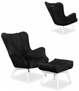 Fotel skandynawski Vika z podnóżkiem Family Meble