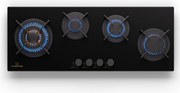 Klarstein Goldflame 90cm Płyta gazowa 4 palniki Czarny
