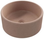 Umywalka betonowa nablatowa okrągła bez otworu na baterię 37 cm VIJA | różne kolory : Kolor - Różowy
