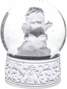 Świąteczna kula śnieżna Angel, biały, 6,5 x 8,3 cm