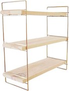 Półka ścienna z litego drewna – 40 x 16 x 40 cm – złoto i brąz