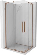 Mexen Velar L Duo kabina prysznicowa rozsuwana 100 x 90 cm, transparent, miedź szczotkowana - 871-100-090-02-03-65