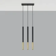 Lampa wisząca MOZAICA 3L czarna/złoto SOLLUX  LIGHTING