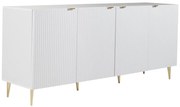 Komoda 4-drzwiowa z MDF i stali –Biała i złota –YESINIA