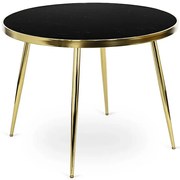 Szklany okrągły stół w stylu glamour czarny marmur + złoty M6-F56