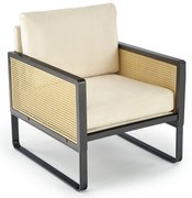 Beżowy rustykalny fotel wypoczynkowy G8-H08