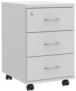 Biały kontenerek biurowy z szufladami i kluczykiem G0-K69