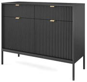 Komoda MILONA 2D2S 104 cm czarna mat PIASKI Meble