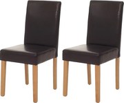 Zestaw 2 krzeseł do jadalni Littau ze sztucznej skóry,  imitacja skóry, brązowy, jasne nogi