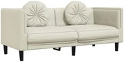Kremowa stylowa sofa 2-osobowa z poduszkami N3-C93