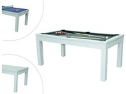 Biały rozkładany stół - Bilard i Ping-pong - Dł.182 x Szer.102 x Wys.80 cm - HENK