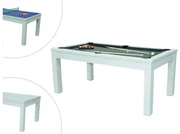 Biały rozkładany stół - Bilard i Ping-pong - Dł.182 x Szer.102 x Wys.80 cm - HENK