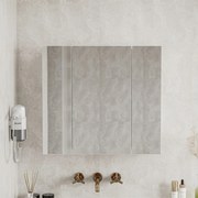 Szafka łazienkowa montowana na ścianie z potrójnym lustrem, 60 cm, nowoczesna i praktyczna, biała