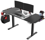 Biurko gamingowe LEVEL V2 LED białe ULTRADESK