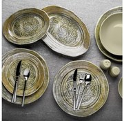 Zestaw obiadowy 29 elementów zielony/porcelana