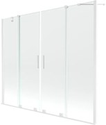 Mexen Velar Duo parawan nawannowy 2-skrzydłowy rozsuwany 190 x 150 cm, transparent, biały - 896-190-000-02-20