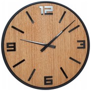 Zegar na ścianę nowoczesny drewniany z cichym mechanizmem okrągły solidny