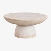 Okrągły Stolik Kawowy Ø70 Cm W Stylu Cementu Trawertyn Zenadia Look Travertino - Sklum