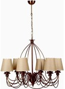 Żyrandol na łańcuchu CLASSIC 6xE14/40W/230V brązowy/beżowy