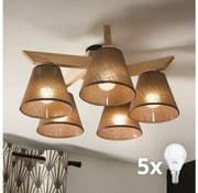 Brilagi - LED Żyrandol natynkowy ANTHONY 5xE14/40W/230V dąb/brązowy