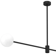 Lampa sufitowa DORI 2xG9, dwa ramiona czarne, szklane kule, podwójny