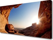 Obraz drukowany na płótnie Słoneczne Skały nad Horyzontem