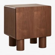 Szafka Nocna Prostokątna 50x40 Cm Z Mdf I Forniru Gumeri Ciemne Drewno - Sklum