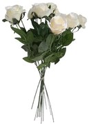 Sztuczny bukiet białych róż, 67 cm, 12 szt.