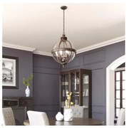 Feiss FE-ADAMS-4P-ANL - Żyrandol na łańcuchu ADAMS 4xE14/60W/230V brąz