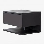 Nocna Szafka Wisząca Prostokątna 40x30 Cm Z Szufladą Griviza Czarna - Sklum