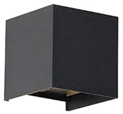 Kinkiet zewnętrzny czarny z LED 2-światła IP54 - Edwin