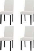 Krzesło do jadalni Littau Cord (zestaw 4 sztuk),  kremowy, ciemne nogi