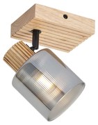 Inteligentny reflektor drewniany z przydymionym szkłem, obrotowy i przechylny, z Wifi G45 - Gracy