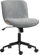 HOMCOM Obrotowy fotel biurowy bez podłokietników, z regulacją wysokości, na kółkach, Szary