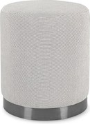 Jasnoszara pufa z tkaniny z metalowym pierścieniem - ERNESTINE