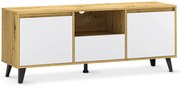 Szafka pod telewizor na nóżkach dąb artisan + biały W9-S07