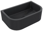 Umywalka betonowa półokrągła wisząca / nablatowa bez otworu na baterię 49 x 30 cm PALANGA | różne kolory : Kolor - Czarny, Typ montażu - nablatowa