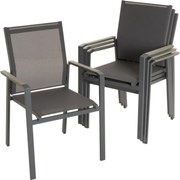 Zestaw krzeseł ogrodowych, szary 4 szt