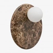 Aplique Ścienny Ø30 Cm Z Marmuru Z Kryształową Kulą Conrad Brązowy Marmur Emperador - Sklum