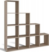 Regał Step 4X4 RS-40 | Dąb Sonoma | 153x30x153 cm | Regal Komorowy