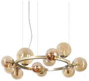 Ideal Lux - LED Żyrandol na lince PERLAGE 11xG9/3W/230V śr. 73 cm złoty/dymny