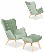 Fotel skandynawski Vika z podnóżkiem Family Meble